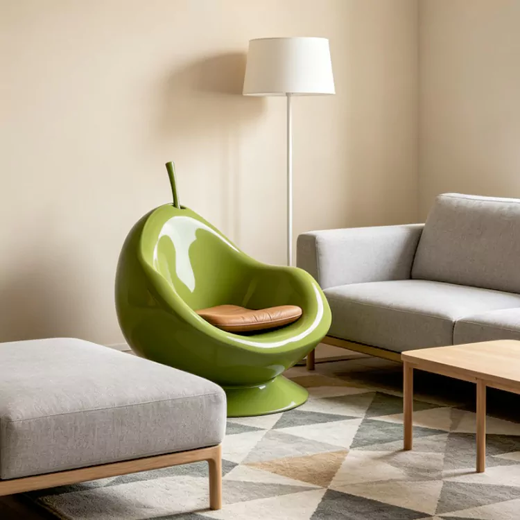 Modern Pear Shaped FRP Accent Chair