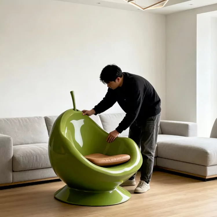 Modern Pear Shaped FRP Accent Chair