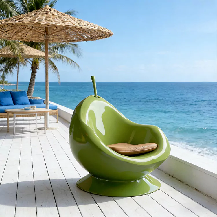 Modern Pear Shaped FRP Accent Chair