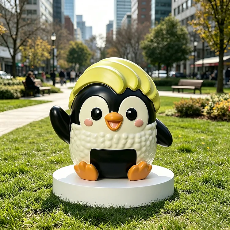 Cute FRP Penguin Sculpture